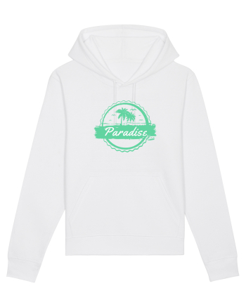 Paradise Green Palm Trees White