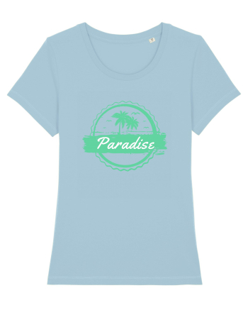 Paradise Green Palm Trees Sky Blue