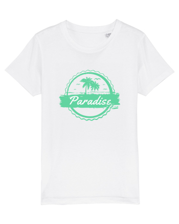 Paradise Green Palm Trees White