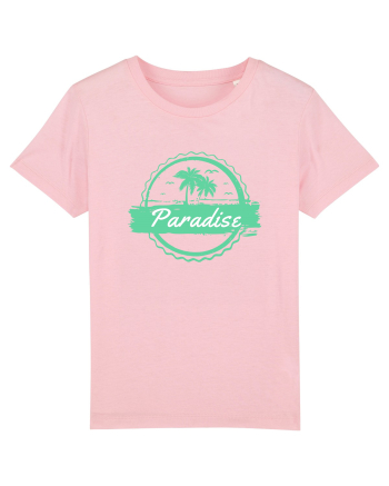 Paradise Green Palm Trees Cotton Pink