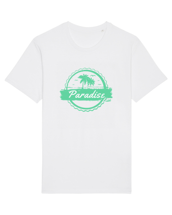 Paradise Green Palm Trees White