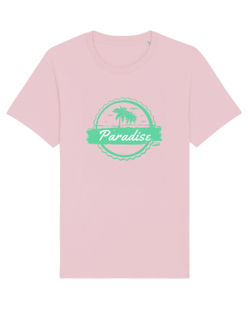 Paradise Green Palm Trees Cotton Pink