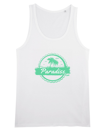 Paradise Green Palm Trees White