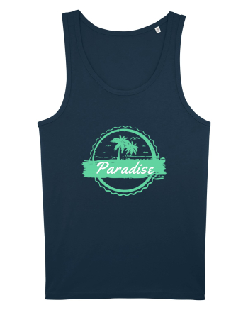 Paradise Green Palm Trees Navy