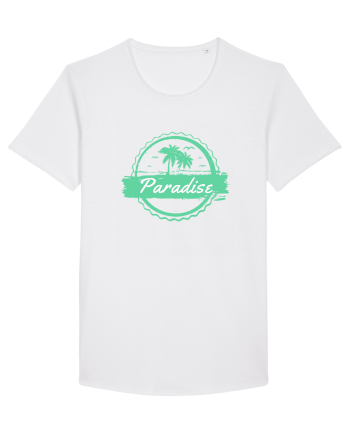Paradise Green Palm Trees White
