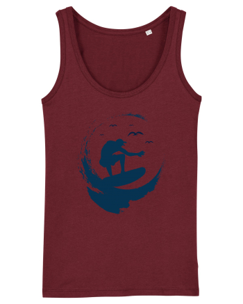 Perfect Wave Surf Life Ocean Burgundy