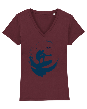 Perfect Wave Surf Life Ocean Burgundy