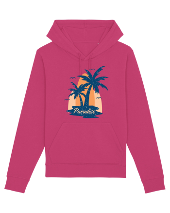 Retro Palm Tree Paradise Beach Raspberry