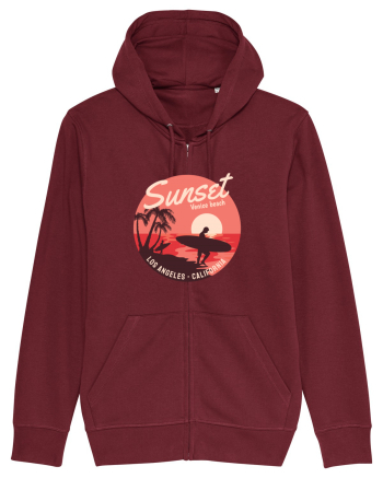 Retro Sunset Venice Beach Burgundy