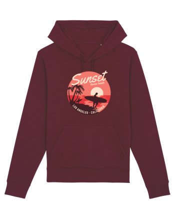 Retro Sunset Venice Beach Burgundy