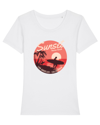 Retro Sunset Venice Beach White