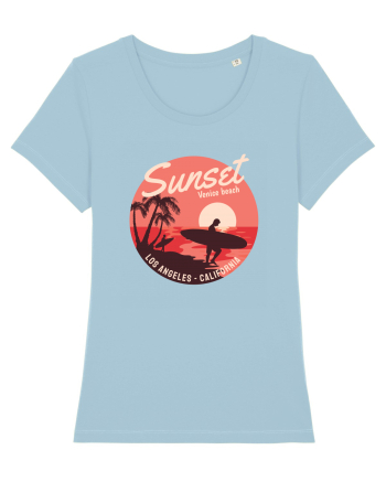 Retro Sunset Venice Beach Sky Blue