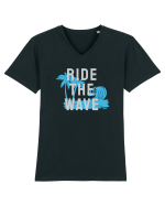 Ride The Wave Ocean Ride The Wave Tricou mânecă scurtă guler V Bărbat Presenter