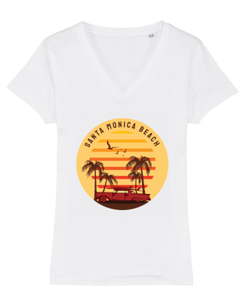 Santa Monica Beach Classic Sunset White