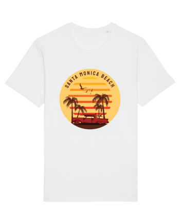 Santa Monica Beach Classic Sunset White
