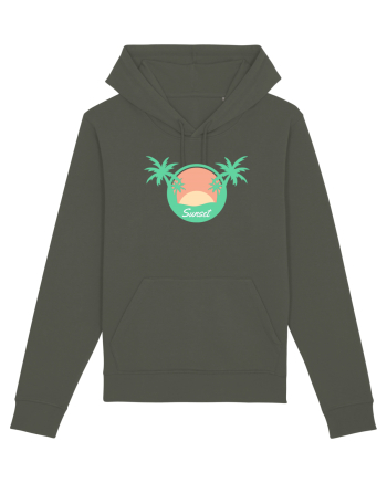 Sunset Palm Tree Beach Khaki