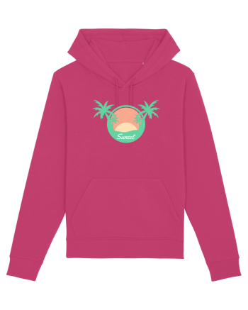 Sunset Palm Tree Beach Raspberry