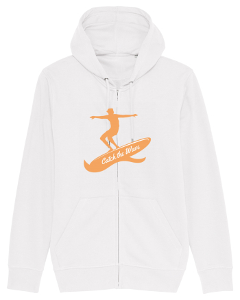 Surfer Catch The Wave White