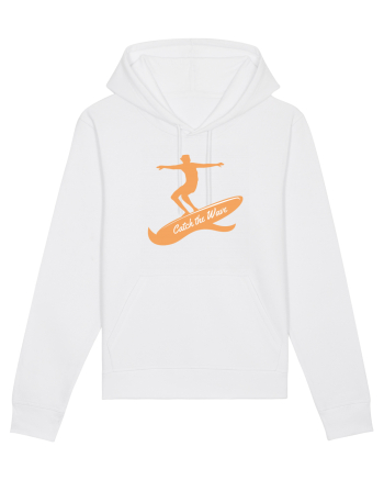 Surfer Catch The Wave White
