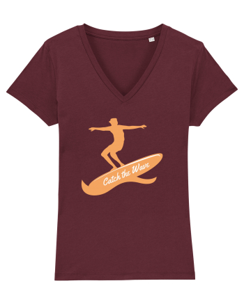 Surfer Catch The Wave Burgundy