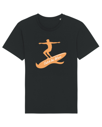 Surfer Catch The Wave Black