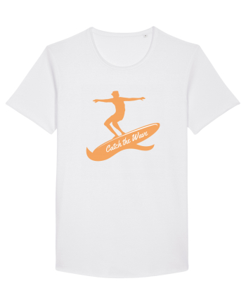 Surfer Catch The Wave White