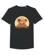 Tiny Home Big Living Beach Sunset Tricou mânecă scurtă guler larg Bărbat Skater