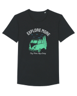 Tiny Home Big Living Beach Surf Tricou mânecă scurtă guler larg Bărbat Skater