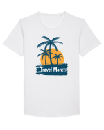 Travel More Amazing Sunset Tricou mânecă scurtă guler larg Bărbat Skater