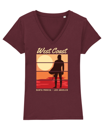 West Coast Santa Monica Beach Burgundy