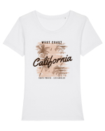 West Coast Santa Monica Los Angeles Tricou mânecă scurtă guler larg fitted Damă Expresser