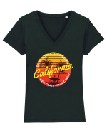 West Coast Santa Monica Surfing Tricou mânecă scurtă guler V Damă Evoker
