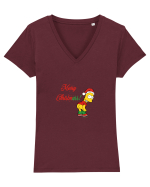 Christmassy Simpsons no. 7 Tricou mânecă scurtă guler V Damă Evoker