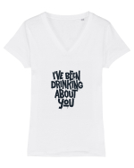 I've Been Drinking About You II Tricou mânecă scurtă guler V Damă Evoker
