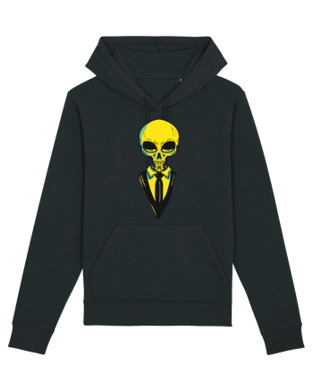 elegant alien skull yellow Black
