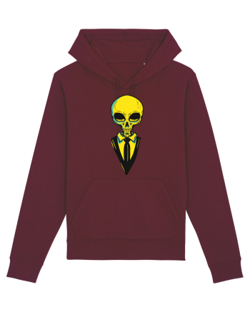 elegant alien skull yellow Burgundy