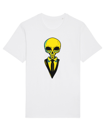 elegant alien skull yellow White