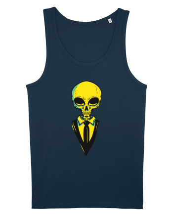 elegant alien skull yellow Navy
