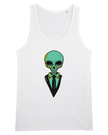 elegant alien skull blue White