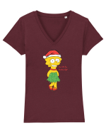 Christmassy Simpsons no. 8 Tricou mânecă scurtă guler V Damă Evoker