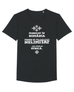 made in Romania Tricou mânecă scurtă guler larg Bărbat Skater