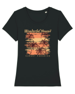 Wonderful Hawaii Sunset Paradise Tricou mânecă scurtă guler larg fitted Damă Expresser