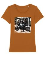 always ready to go with a bike Tricou mânecă scurtă guler larg fitted Damă Expresser