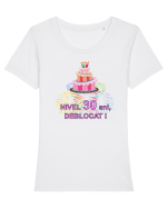Nivel 30 ani, deblocat ! Tricou mânecă scurtă guler larg fitted Damă Expresser