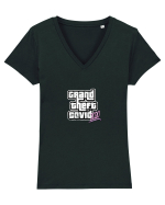 covid Tricou mânecă scurtă guler V Damă Evoker