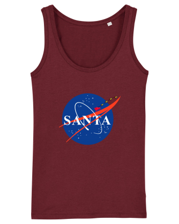 NASA Logo with SANTA claus sleigh and rockets Burgundy