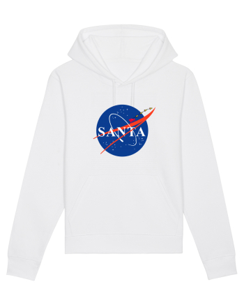 NASA Logo with SANTA claus sleigh and rockets White