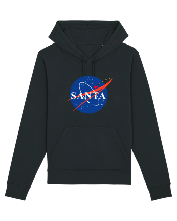NASA Logo with SANTA claus sleigh and rockets Black