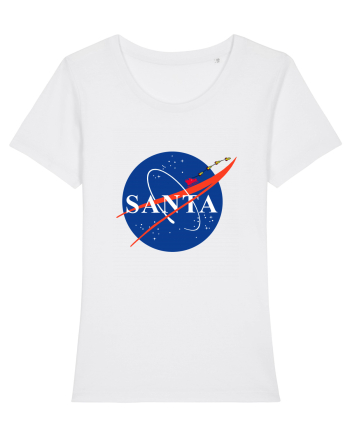 NASA Logo with SANTA claus sleigh and rockets White