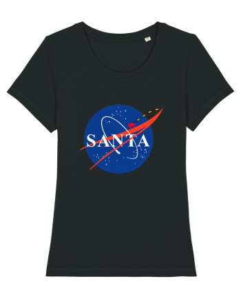 NASA Logo with SANTA claus sleigh and rockets Black